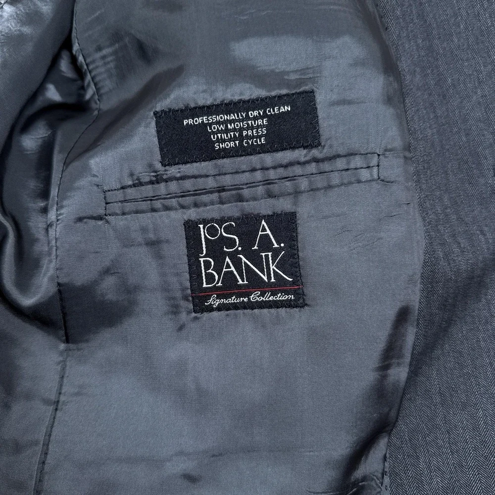 Jos A Bank‎ Blazer Mens 41L Gray Wool Signature Collection Sport Coat Jacket